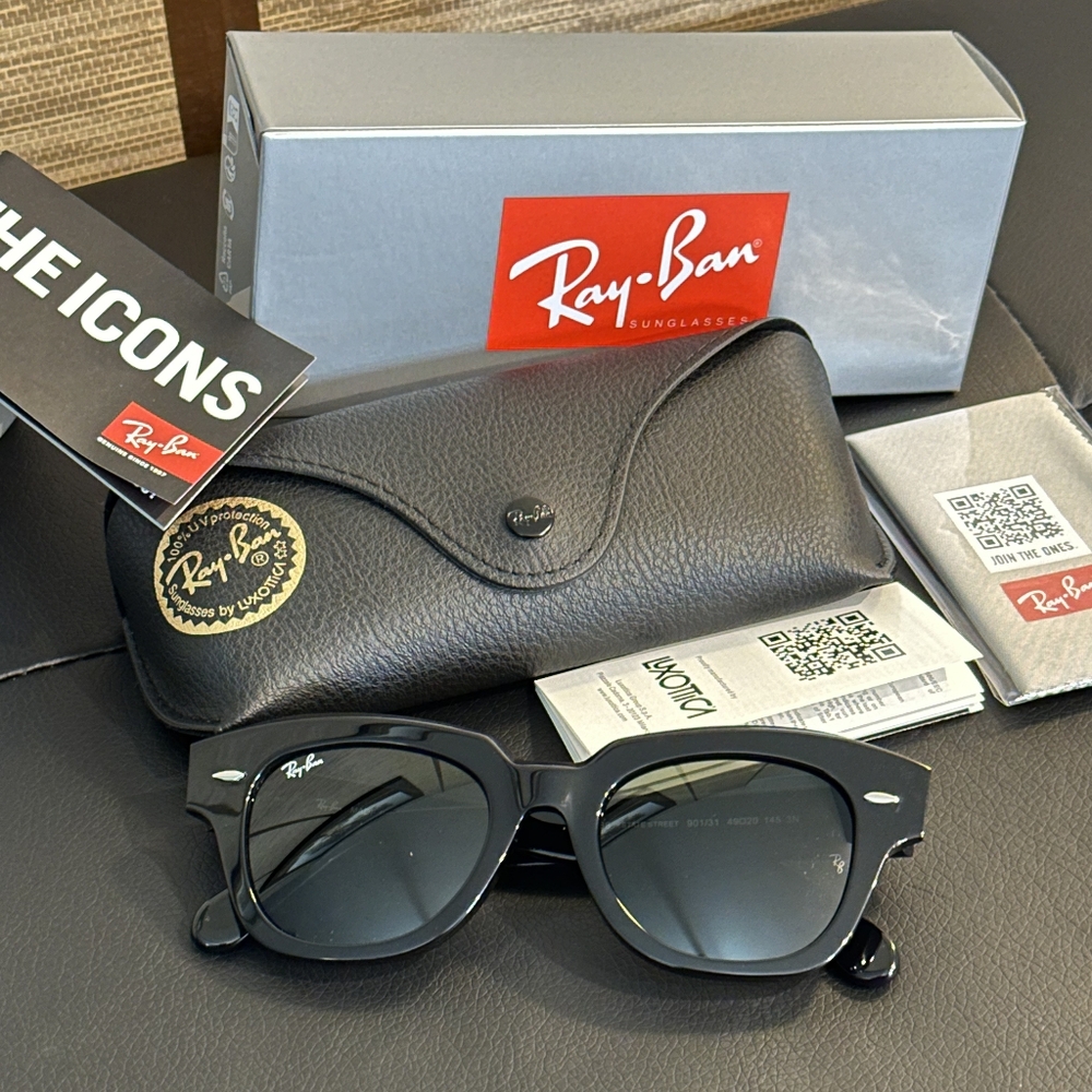 LIKE NEW RayBan State Street RB2186 Black Ray ban sunglasses - Picture 2 of 16